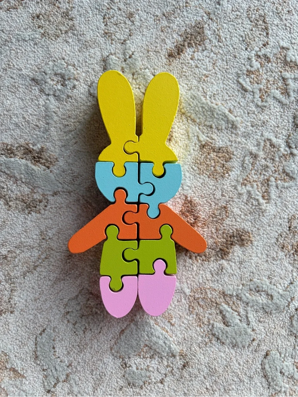 Wooden Bunny Toddler Toys: Number Puzzle & Easter Egg Car